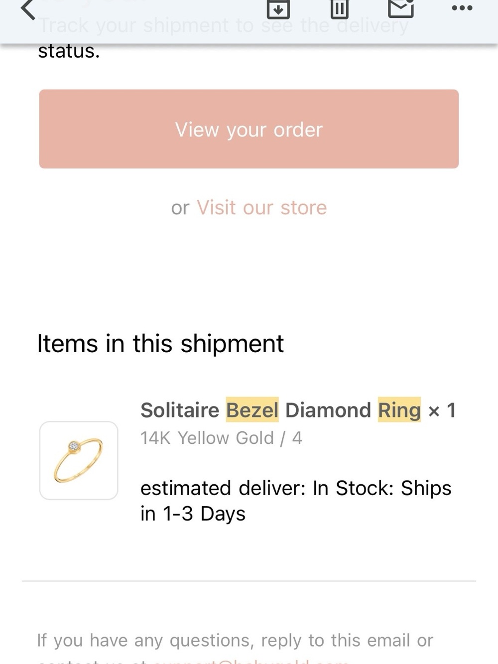 Babygold Solitaire Bezel Diamond Ring in Yellow Gold